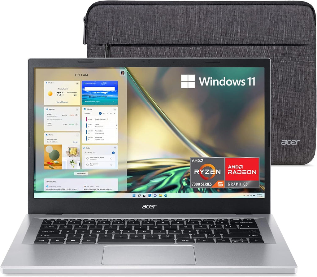 Acer Aspire 3 A314-23P-R3QA Slim Laptop | 14.0" Full HD IPS Display | AMD Ryzen 5 7520U Quad-Core Processor | AMD Radeon Graphics | 8GB LPDDR5 | 512GB NVMe SSD | Wi-Fi 6 | Windows 11 HomeSilver