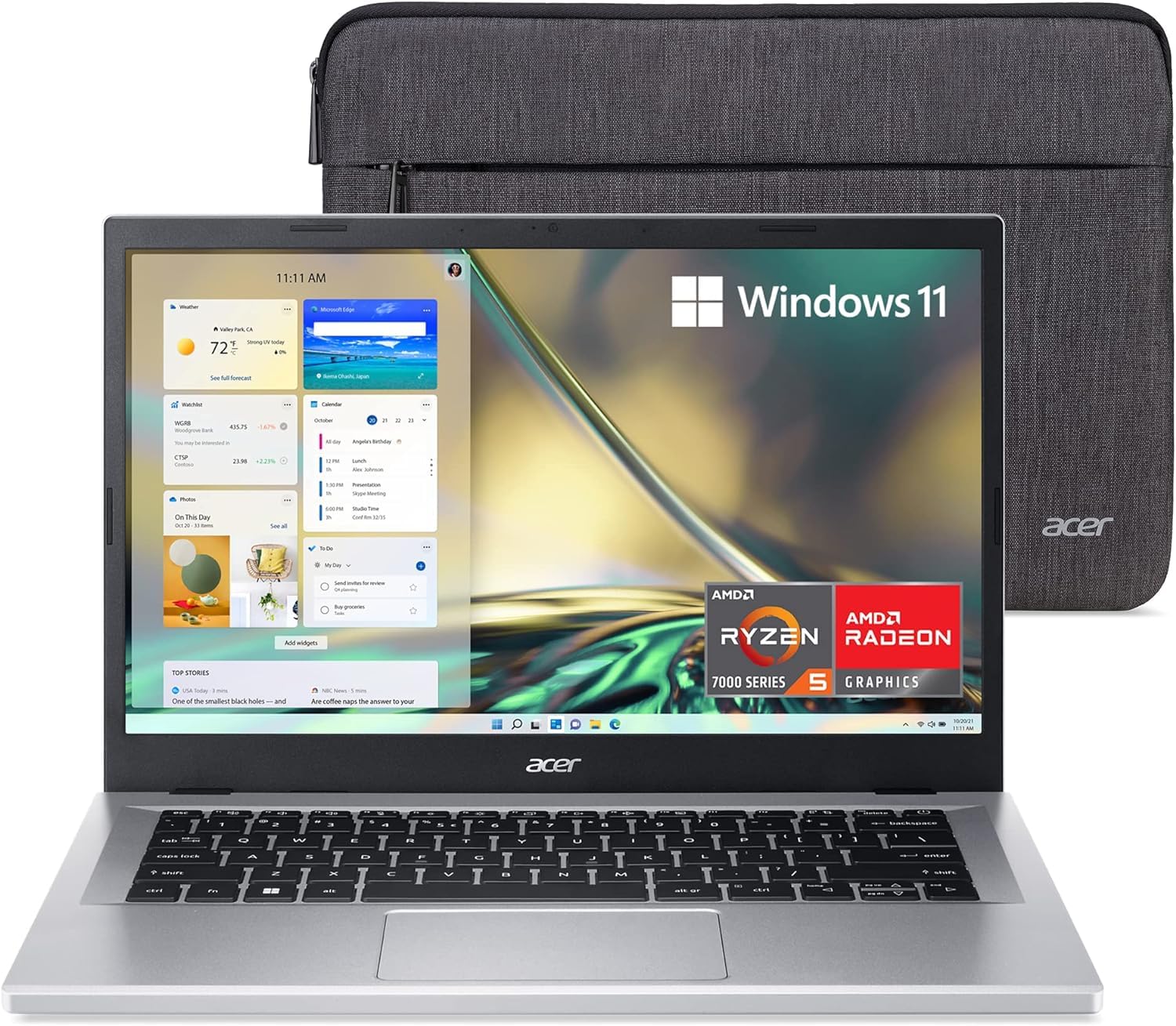 Acer Aspire 3 A314-23P-R3QA Slim Laptop | 14.0" Full HD IPS Display | AMD Ryzen 5 7520U Quad-Core Processor | AMD Radeon Graphics | 8GB LPDDR5 | 512GB NVMe SSD | Wi-Fi 6 | Windows 11 HomeSilver